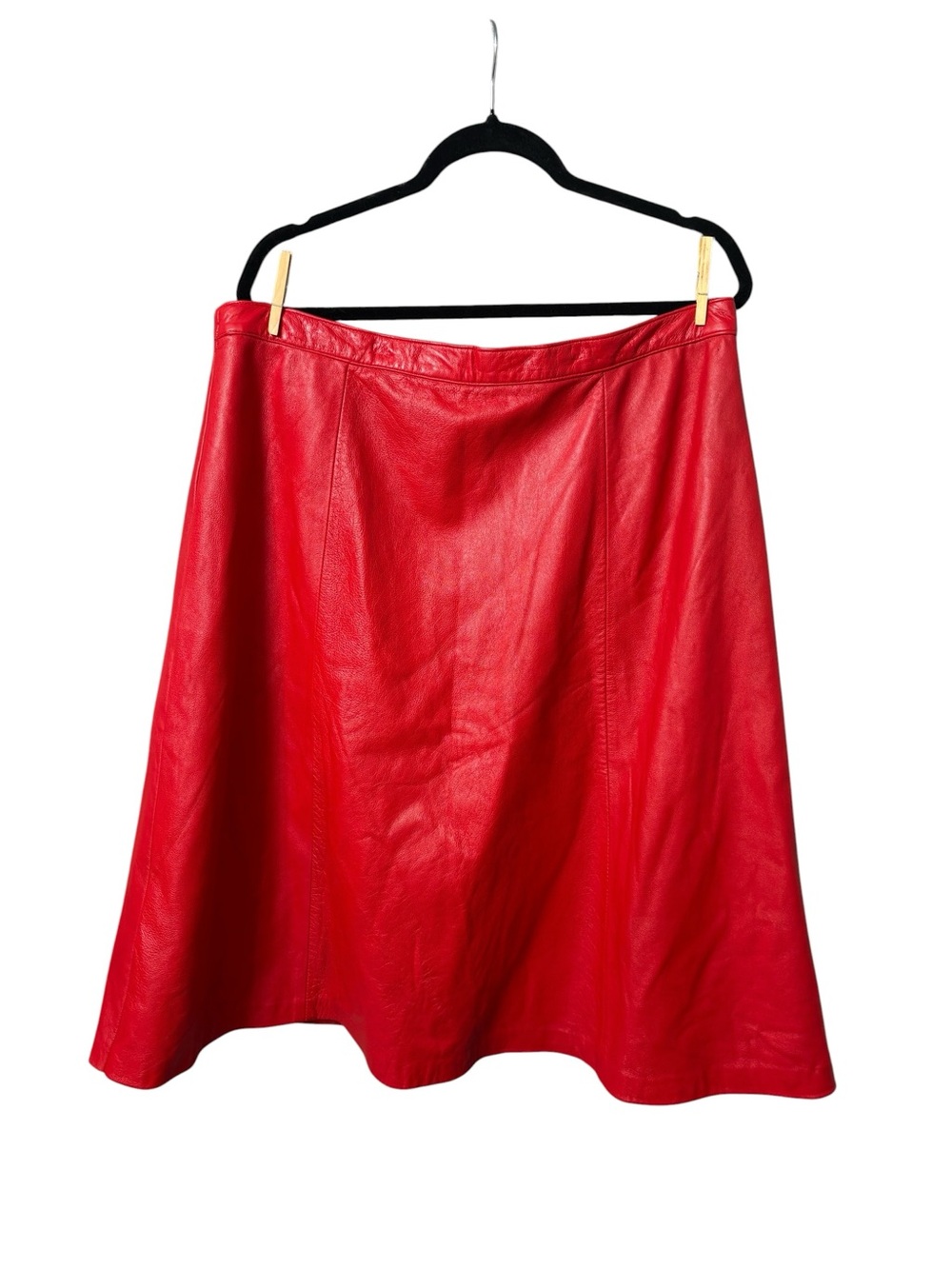 Red Hot Quality Leather Skirt, SZ 14 - Picture 2 of 6